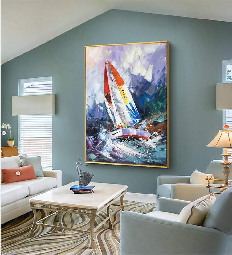 landscape wall art in purple